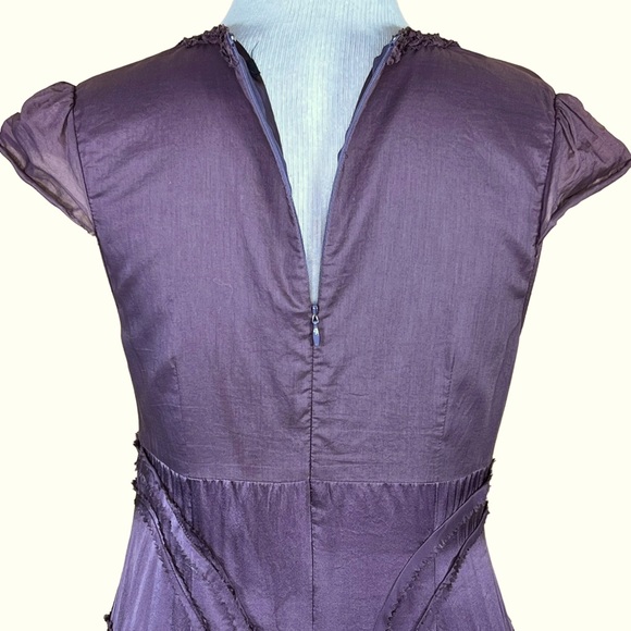 Saja Women’s Boho Lightweight Cotton Plum Midi Dress With Mini Ruffle De… - Picture 10 of 16